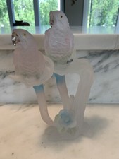 Vintage Macaws/Parrots Perched On Branch Figu...