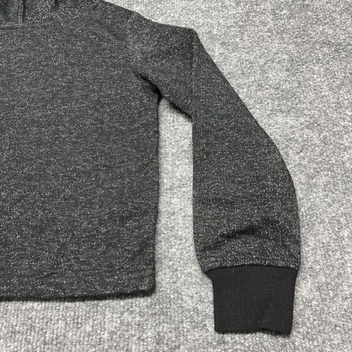 Converse All Star Hoodie Girls 5 Black White Heathered Sweatshirt Pullover New - Picture 6 of 12