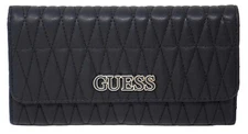NEW Guess Women's Brinkley Black Quilted Organizer Trifold Wallet Clutch Bag