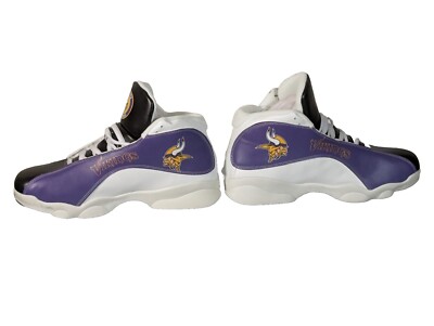Minnesota Vikings Sneakers Men 11 US 44 UE High Top Shoes Lace Up Leather New