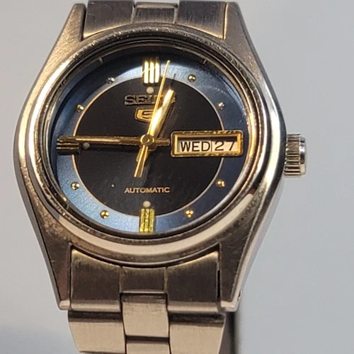 Vintage Seiko 5 2906-0820 Automatic 17j Day/Date Ladies Wristwatch_709
