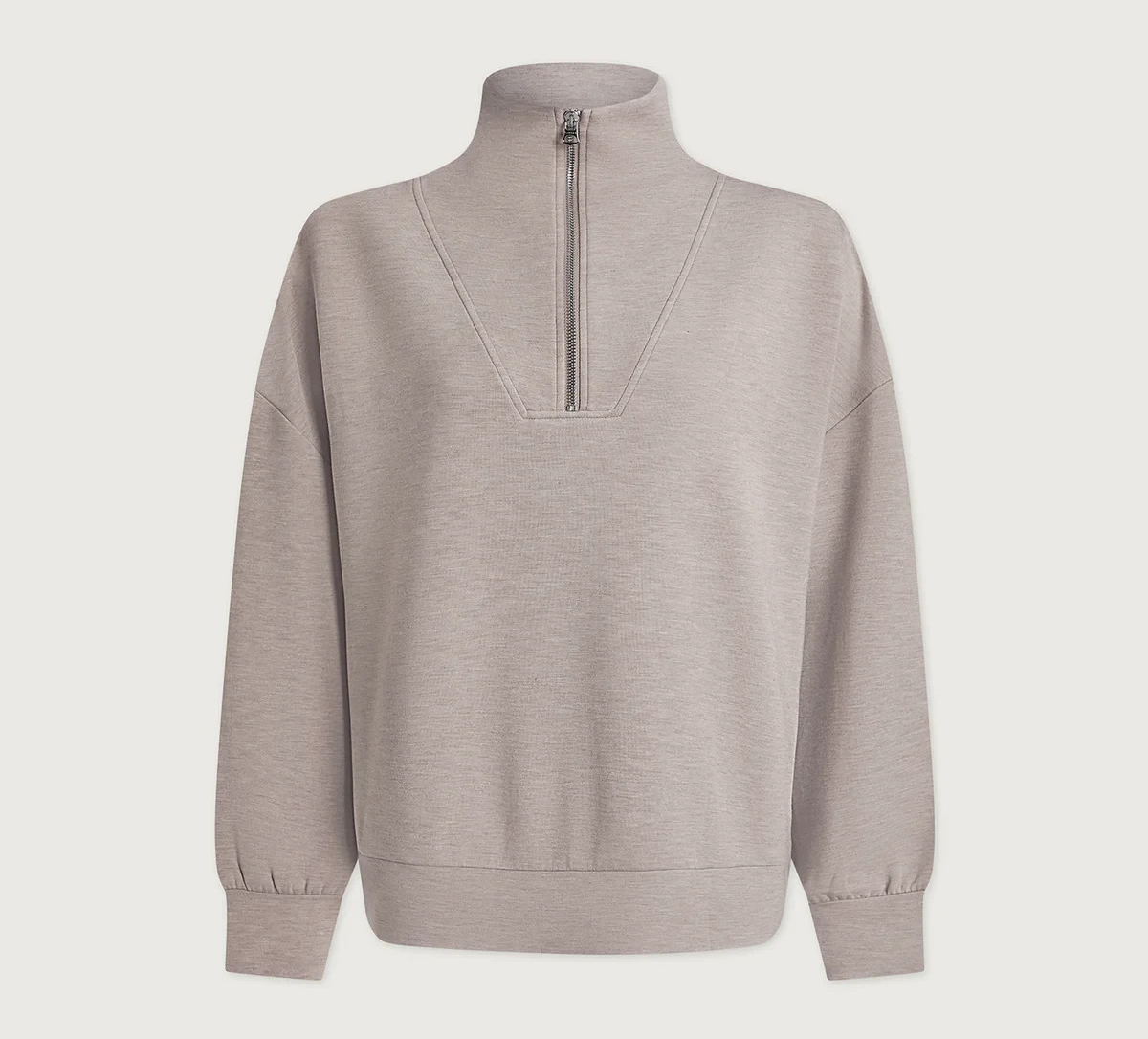 🧡*NWT*Varley Hawley Half-Zip Sweater Pullover Women's Size S Color - Taupe Marl