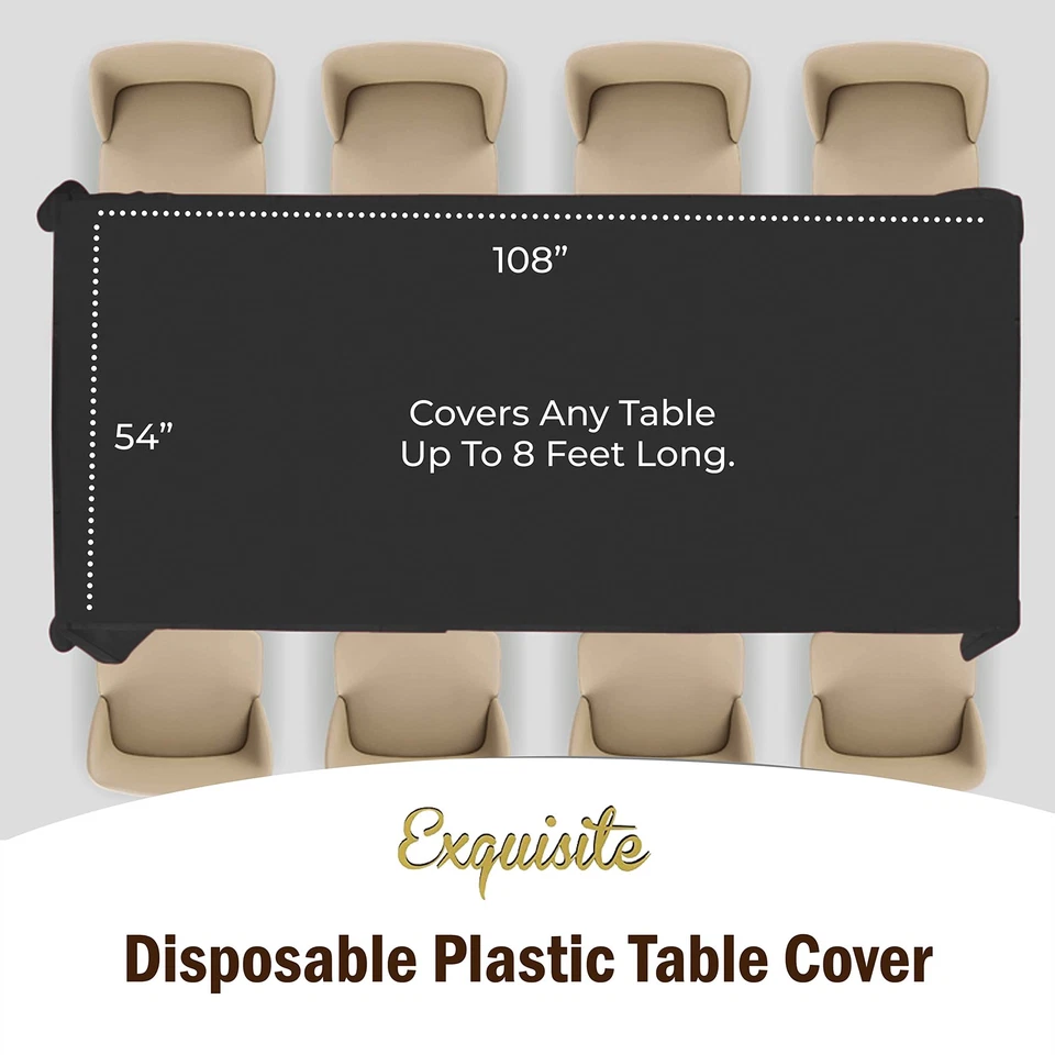 Premium Black table cover 54" x 108" (Pack of 12) - Image 4 of 4