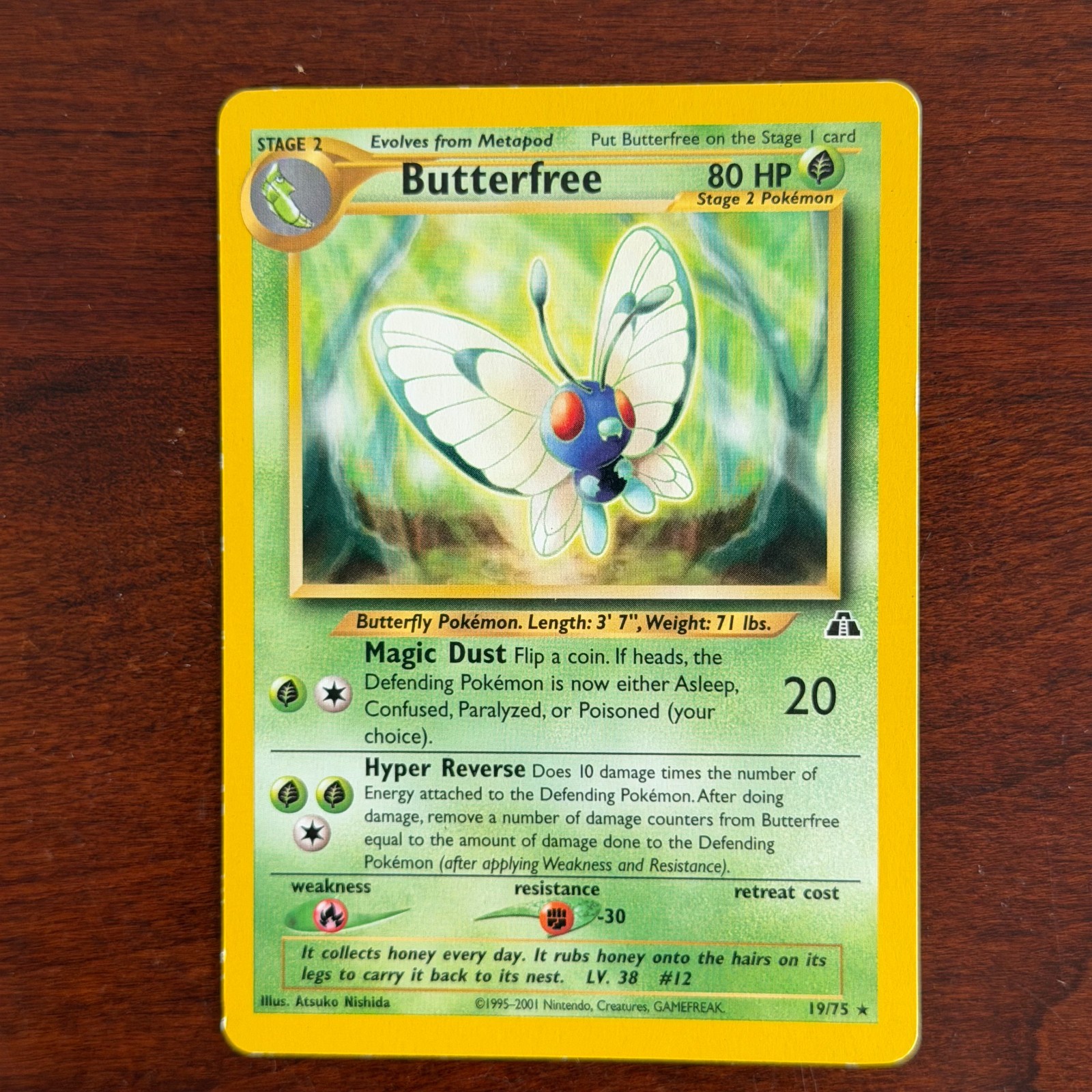 Butterfree 19/75 Non Holo Rare Neo Discovery Pokemon Card