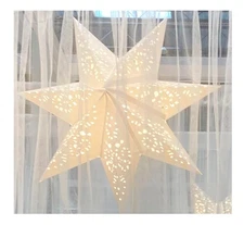 Ikea STRALA Star Light Pendant / Table Lamp Shade, Lace White 19" - NEW