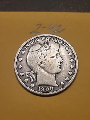1900  Barber Half Dollar VG  Lot2-42