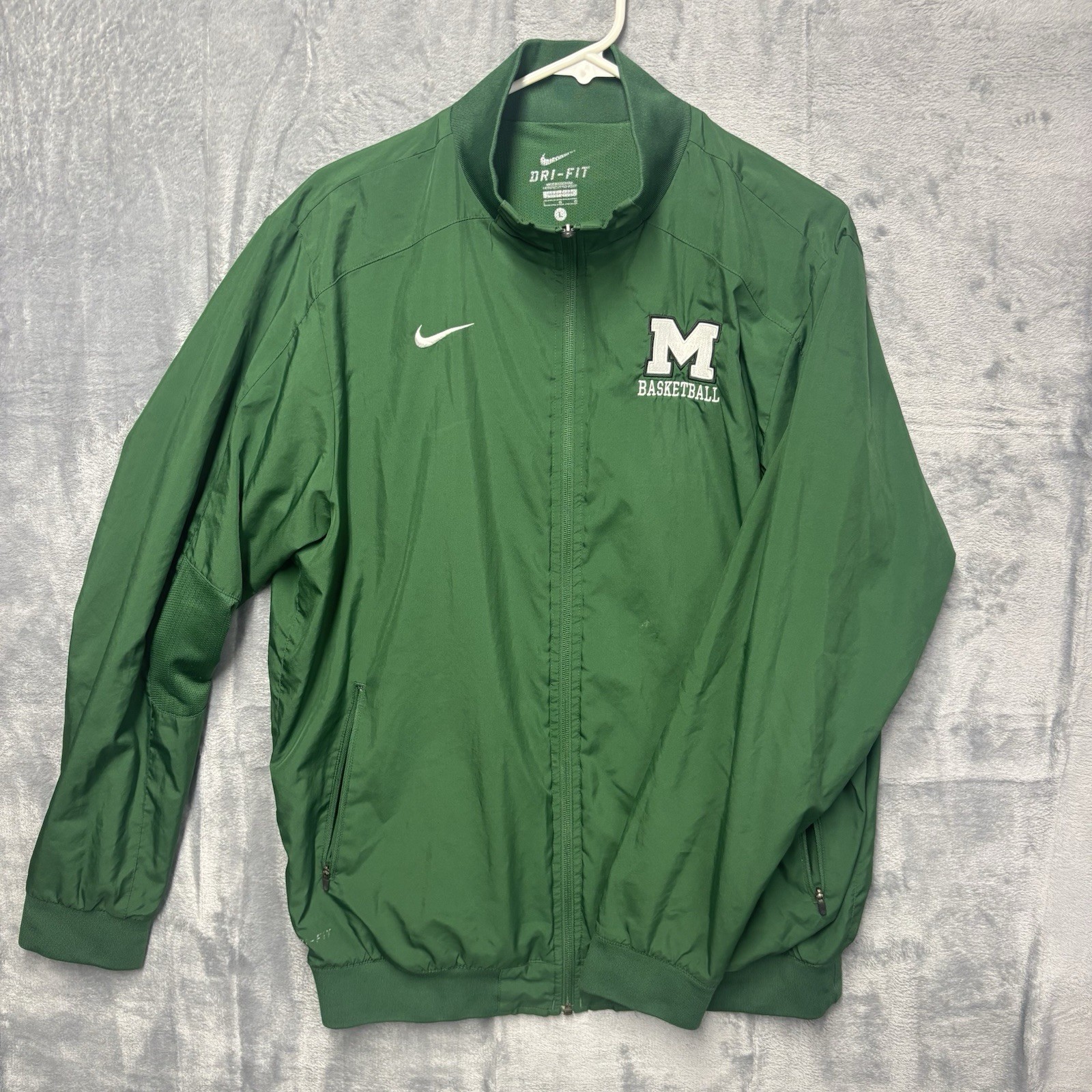 SACAI X NIKE NIKE DRI FIT MARSHALL Basket GIACCA FULL ZIP VERDE UOMO LARGE Poliestere