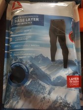 Reebok Mens XL performance Base Layer Pant Fly Pro-Series Black Mesh 40-42 NEW