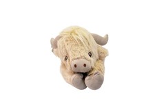 Highland Cow Plush Stuffed Animal Tan Laying Bull Soft Toy 45cm Cute Horns