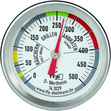Image of BBQ Smoker Thermometer Analogue Stainless Steel Grill Temperature Gauge 500C