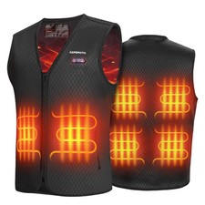 Men Heated Vest Electric Thermal Jacket V-Neck Winter Warm Up Body Heating Coat