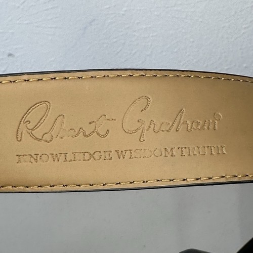 NEW W/TAGS Mens SZ 38 ROBERT GRAHAM Signature Rich Black Leather Belt - Picture 9 of 10