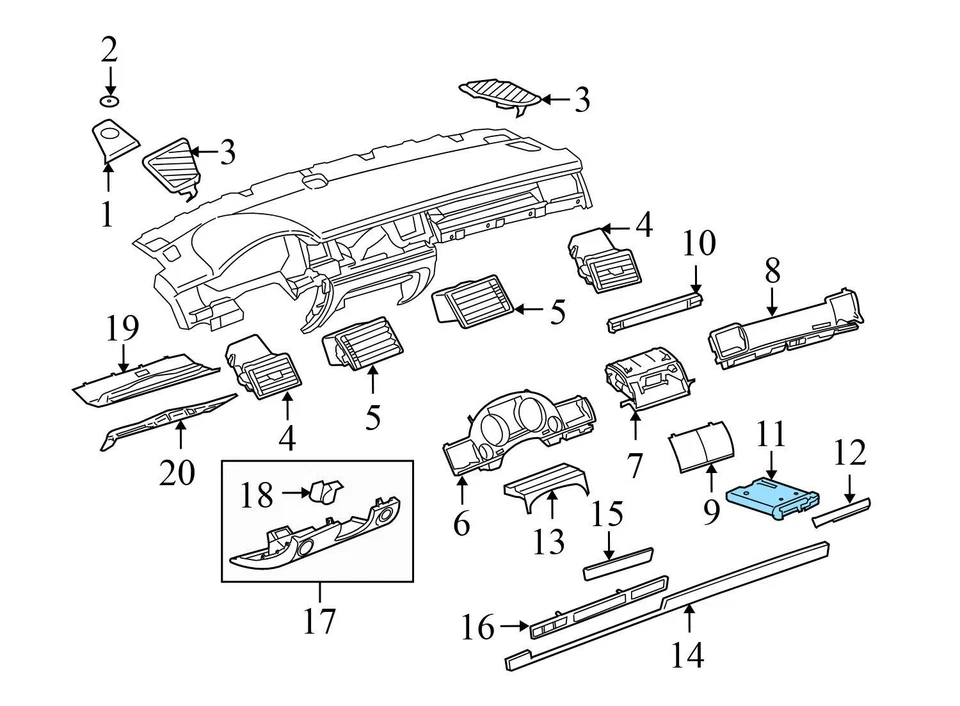 AUDI A8 QUATTRO 2004-2010 - BANDEJA DE TABLERO / CONTENEDOR DE ALMACENAMIENTO 4E0857925A Foto 4 de 4