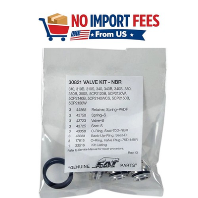 #ad Cat Pump 30821 Valve Kit for 310 40 50 5CP2120W Pumps $59.00
