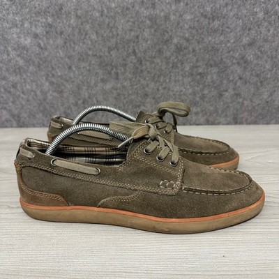 Clarks Jax Boat Shoes Mens Size 11 Brown Suede Leather Lace Up Moc Toe