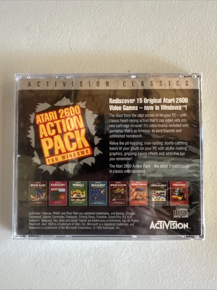 1995 Activision Classics Atari 2600 Action Pack For Windows 8 - New / sealed - Image 2 of 3