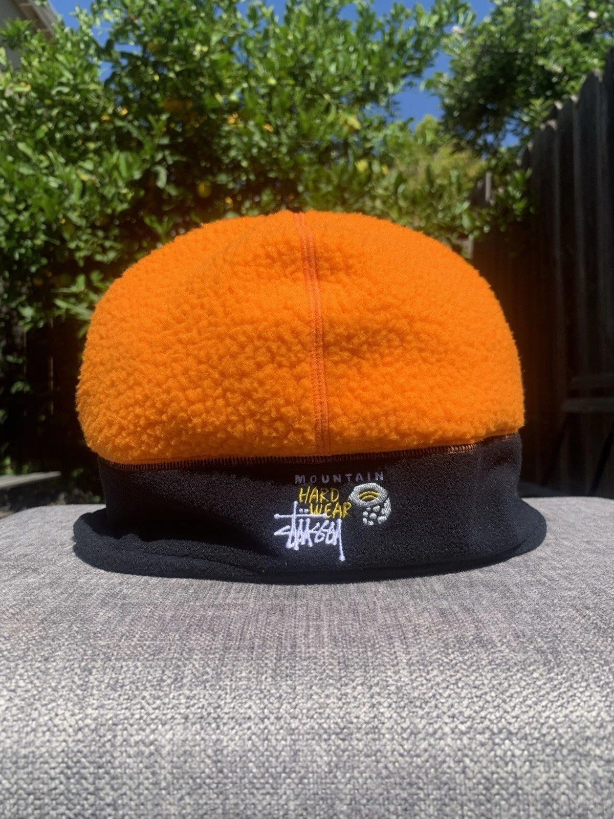 Stussy X Mountain Headwear Fleece Skullcap Beanie Alpine Orange Rare New 2023