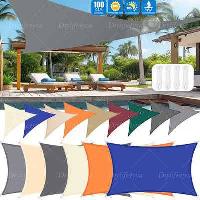 Waterproof Shade Sail Patio Awning Outdoor Garden Pool Sun Canopy Shelter Cover