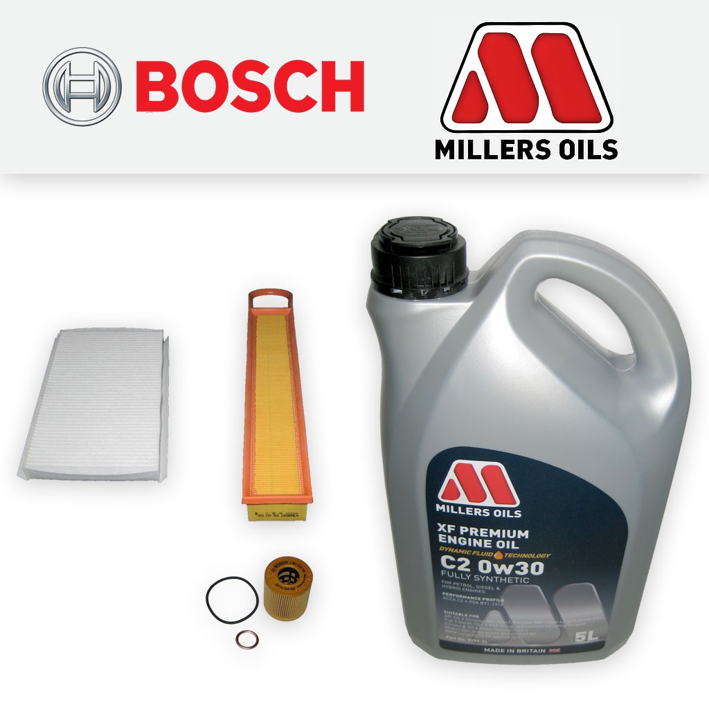 SERVICE KIT for CITROEN C4 II 1.6 VTI 16V OIL AIR CABIN FILTERS +OIL (2009-2014)