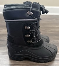 Kids Unisex Preschool Winter Snow Boots Size 12 Black New Cozy Warm