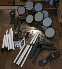 Playstation 3 Rock Band Harmonix ( 2 ) Drums ( 2 ) Guitar Game Bundle lot Used