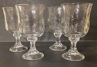 Anchor Hocking 4 New 16 oz Savannah Goblet Glasses  Embossed Floral Large Heavy