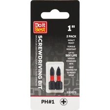 Do it Best 1 In. Phillips #1  Ready Screwdriver Bit (2-Pack) QJDIB-SC-001 SIM