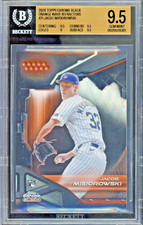 2026 Topps Chrome Black Jacob Misiorowski /25 Orange Wave Refractor RC BGS 9.5