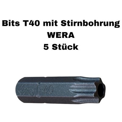 5x WERA-Bits Torx 40 mit Stirnbohrung