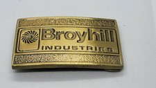 Vintage Broyhill industries Company brass belt buckle. New Old Stock.
