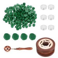 Wax Seal Kit, 150 Wax Beads, Candles, Pine Green