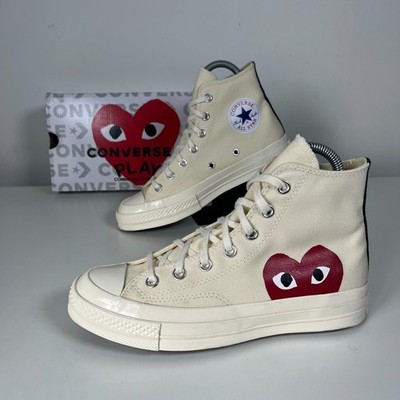 Converse x CDG Comme des Garçons Play Chuck 70 Damen Sportschuhe Größe 5,5 UK beige