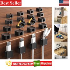 Magnetic Cord Organizer Holder 20 Pack Cable Clips for Desk Nightstand Car