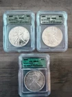 3 Beautiful Graded American Silver Eagles