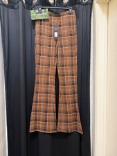 Woman Plaid Flare Pants