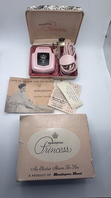 Vintage 1960s Women's Remington Princess Pink Electric Shaver Razor Working