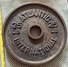 Atlantic International 25 lb Single Weight Plate Steel Iron Deep Dish 2” RARE