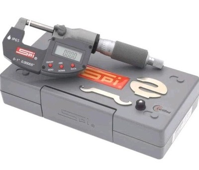 SPI 15-953-3 Double Ratchet Outside Micrometer w/Data Output: 0 to 1'' (25mm)