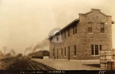 Taylorville Illinois Railway Depot RPPC Photo Postcard COPY