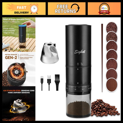 Portable Electric Coffee Grinder - 38 Grind Settings, Conical Burr, Rechargeable