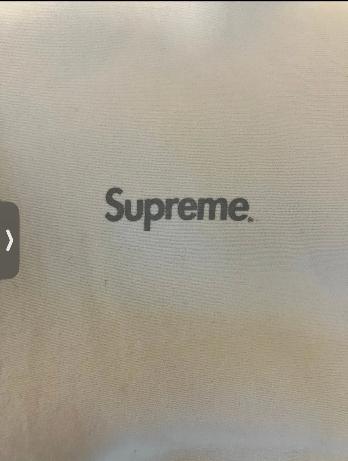 OFF WHITE Felpa con cappuccio Supreme x 3M collaborazione logo riflettente crema taglia uomo large