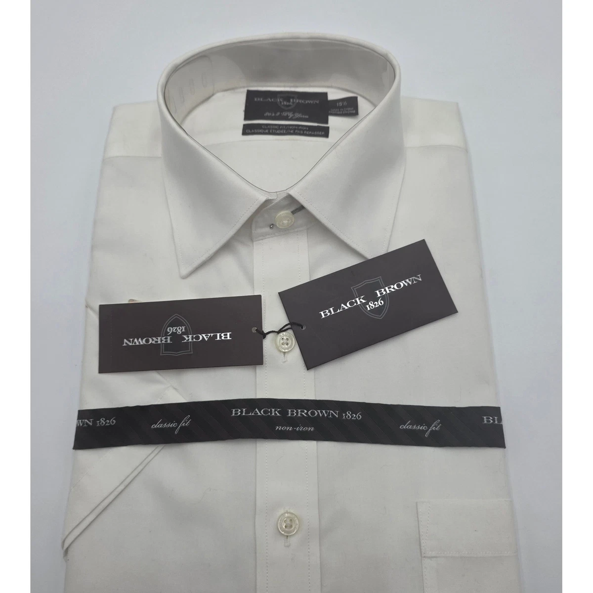 black brown 1826 slim fit dress shirt Sz 17-35 Black Brown 1826 Slim Fit Egyptian Cotton Purple Pin Stripe Dress Shirt