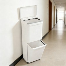 Recycling Rubbish Bin Compact Double Kitchen Bin,Space-Saving for Small Kitchens