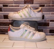 Tenis Adidas Superstar Blanco Rosa Iridiscente Para Hombre Talla 6.5 Suela Baja Ortolite