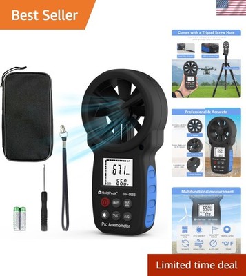 Professional Handheld Anemometer - HoldPeak 866B Wind Meter with Tripod Hole