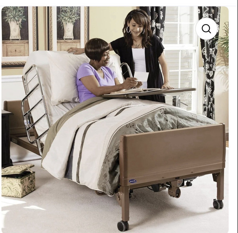 Drive Adjustable Homecare Hospital Bed with Side Rails & Casters, Brown