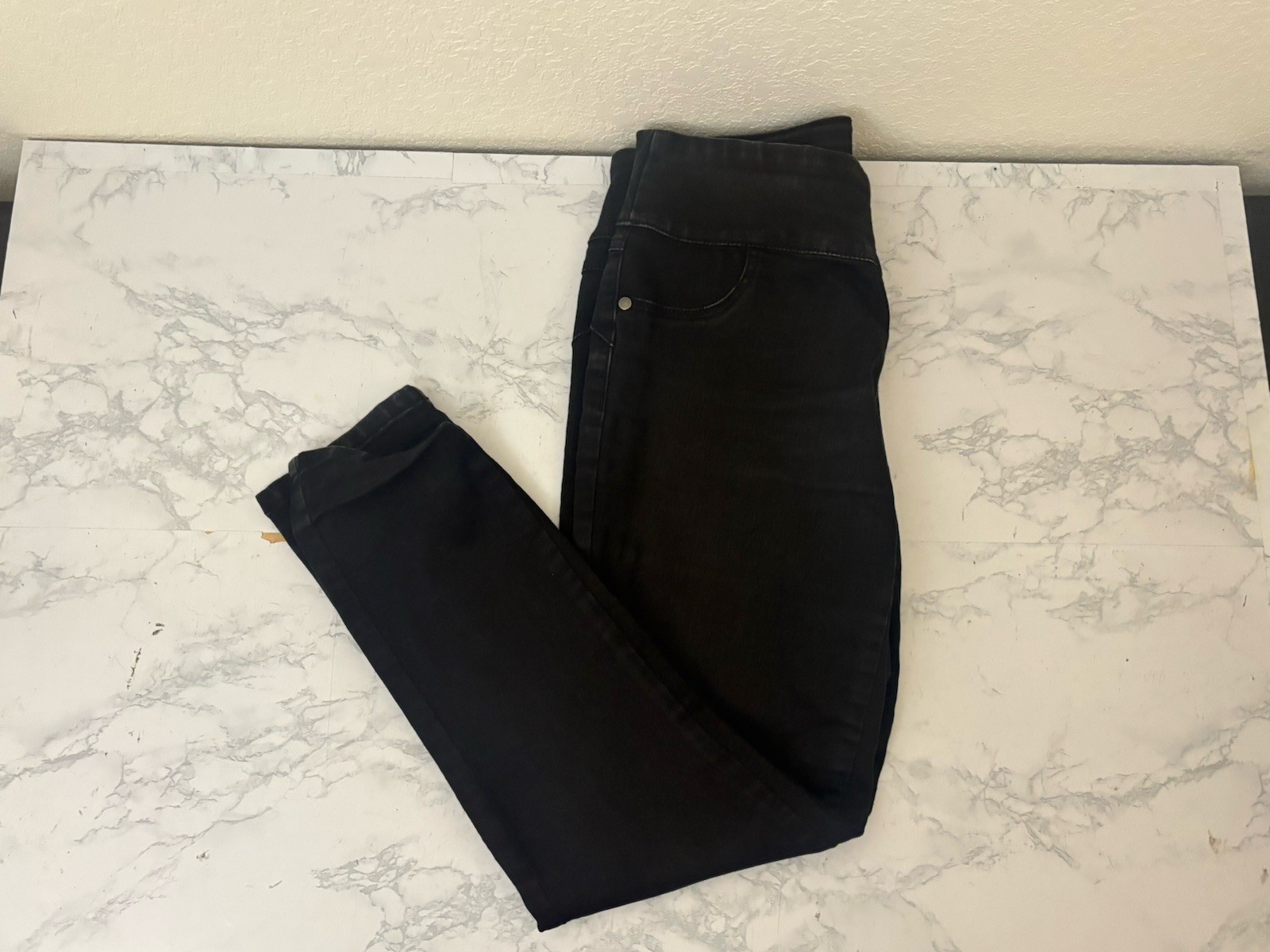 Style & Co Dark Black Wash Jeggings Women's Size Petite Medium Pull Up Denim F