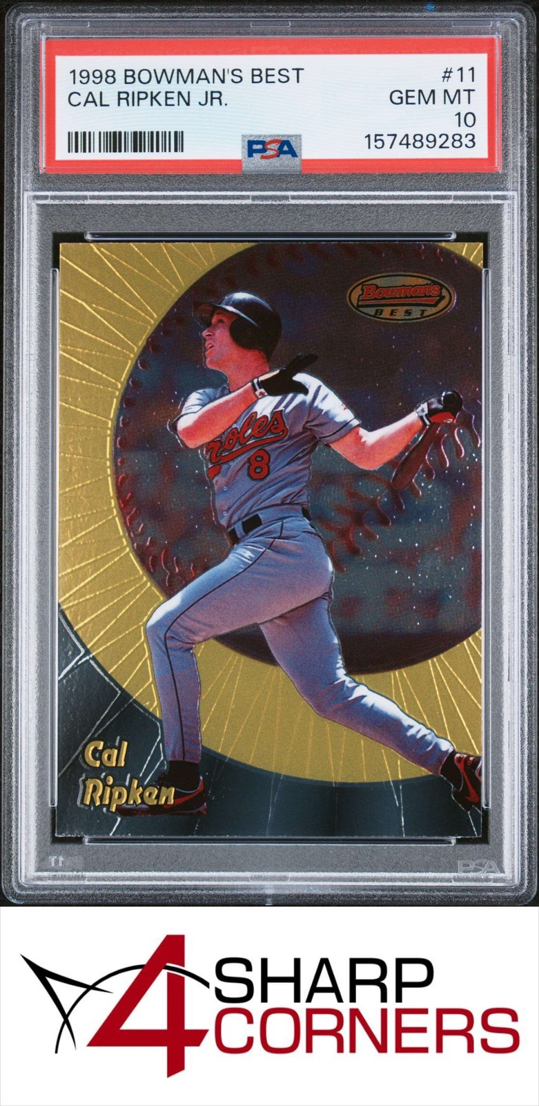1998 BOWMAN'S BEST #11 CAL RIPKEN JR. ORIOLES HOF PSA 10 view 1