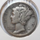 1931-s . . Mercury Dime  .  F .  Original  .  Fine . F