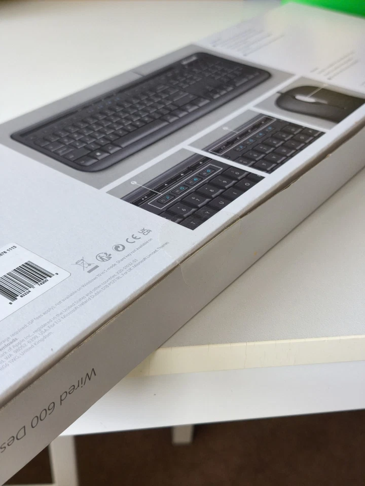 Microsoft Wired 600 Desktop Keyboard & Mouse Set UK Layout - Black NEW UNOPENED - Image 3 of 4